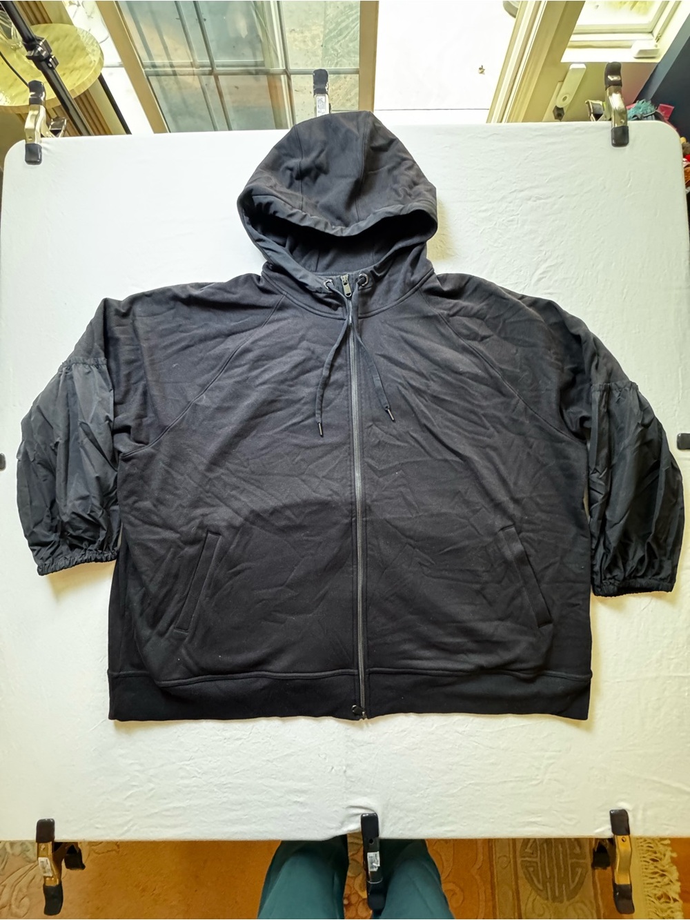 Athleta Black Full-Zip Hooded Sweatshirt